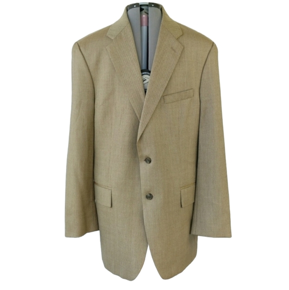 LAST CHANCE Ralph Lauren wool blazer sport coat tan mens 44T - Picture 1 of 7